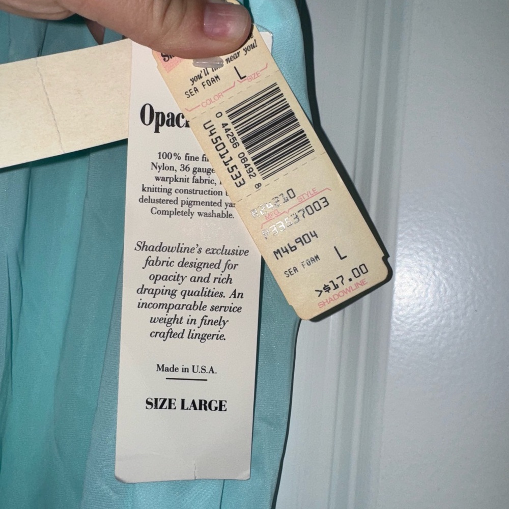 Vintage NWT Shadowline Sea‎ Foam Gown, size Large - Picture 4 of 7